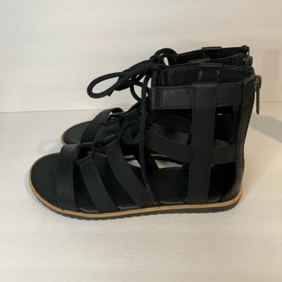 Sorel Bailee Lace Up Sandal Size 8 Black/Noir - Picture 5 of 6